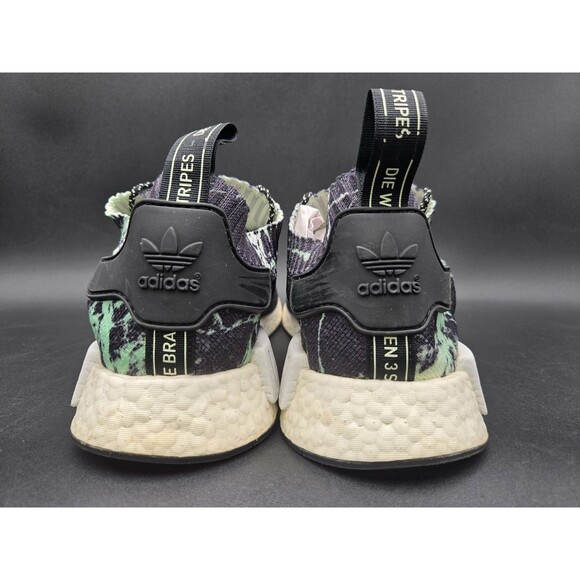 Adidas NMD R1 STLT Primeknit Shoes Mens Size 12 Black Green Marble Boost BB7996